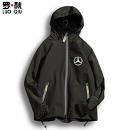 แจ็คเก็ตคลุมด้วยผ้าของผู้ชายแจ็คเก็ตเสื้อกันลมของผู้ชาย AMG Mercedes Benz รถเครื่องแบบหลวมสูตรเสื้อค
