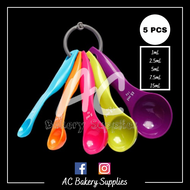 [READY STOCK] 5pcs Colorful Plastic Measuring Spoon Set Sudu Sukatan Ukur