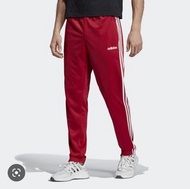 Adidas Essentials 3-Stripes Tapered 男款 紅色 三線 窄版休閒運動長褲
