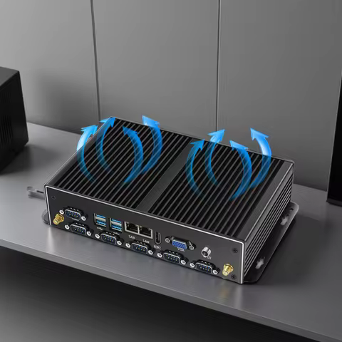 Mini Industrial PC Fanless Dual LAN 6*COM 4G LTE Core i5 4200U i7 4500U J1900 HD WiFi 6*RS232 RS485 