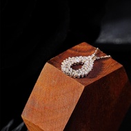 UBESTNICE Real 18K Solid White Gold Jewelry AU750 Wheat Ear Natural Diamonds 0.35carats Water Drop P