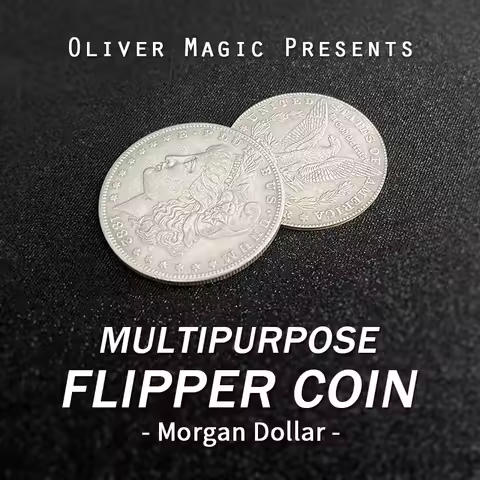 Multipurpose Flipper Coin (Morgan Dollar) By Oliver Magic Tricks Props Magnetic or Gravity Coin Clos