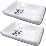 Melamine White Soy Sause Dish and Condiment Dipping Bowls, Chawanmushi Bowl Dip Containers for Condiments and Sauces, Pack of 2, 3.75 Inches