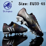รองเท้าแข่งขันมืออาชีพสำหรับทั้งหญิงและชายรองเท้าฟุตบอลพื้นปลาหมึก EU33-45พื้นนุ่ม FG Spikes ระบายอากาศได้ดีรองเท้าขนาดใหญ่สำหรับเด็กและผู้ใหญ่
