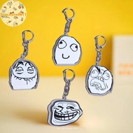 PeaceShells 4 Funny TrollFace Acrylic Keychain For Bag Haning Accessories Keychain Pendant Jewelry F