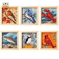 ORIENOR Fabric Mosaics Kit, Handmade Cut Cloth Kinusaiga Fabric Art Kit, Relaxing Premium Fabric Mul