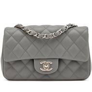 Chanel Grey Quilted Caviar Mini Rectangular Classic Flap Silver Hardware, 2017