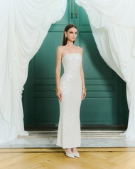 Deform_official - Ombre white sequin tube dress ชุดเดรสเกาะอกปักเลื่อมขาวไล่สี