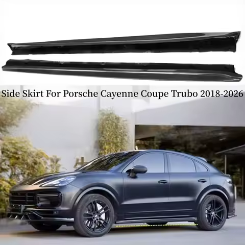 Real Carbon Fiber Side Skirt For Porsche Cayenne Coupe Trubo 2018 2019 2020 2021 2022 2023 2024 2025