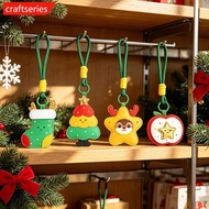 CRAFTSERIES Cute Creative PU Christmas Keychain Christmas Tree Reindeer Star Sock Hanging Charm Xmas