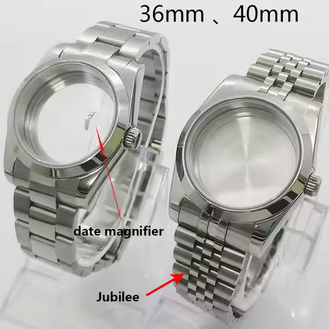 36mm/39mm sapphireJubilee glass silver case FitNH35NH36 ETA2824 2836 Seagull ST2130 DG2813 3804 Miyo