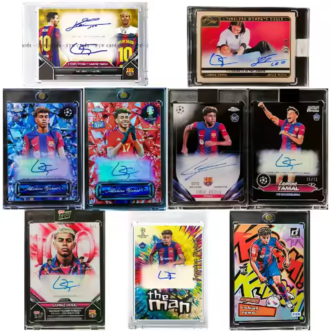 DIY Handmade Panini Football Card Rare Dual Autograph Card of World Cup Champions Yamal & Messi Coll