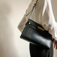 New Style Yangshulin Manhattan Kelly Messenger Bag Crocodile Pattern Genuine Cowhide Female Bag Shou