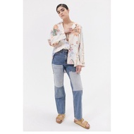[Little White White]American Street Fashion,U0,Large Patch Repair Small Straight Leg Jeans,79Us Doll