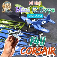 Hanaworld Mini Military Plane Model – F4U Corsair Assembled C.Toys – Soldier Toys for Children