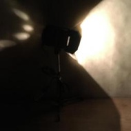 WH15952【四十八號老倉庫】二手 早期 台灣 黑色 鐵罩 鐵柄 鐵座 旋鈕開關 桌燈 檯燈 攝影機燈 高45cm