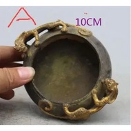 song voge gem 4" Marked Chinese Feng Shui Bronze Gilt Animal Dragon Beast PiXiu ashtray Statue A 10c