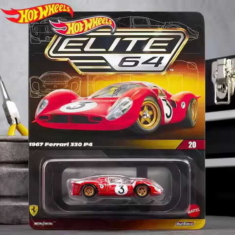 New Hot Wheels Elite 64 1967 Ferrari 330 P4 Ferrari 1/64 Alloy Car Model In Stock Red Version Diecas