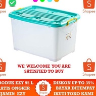 ♪ Ezy CONTAINER BOX CB 95 LITER BOX / Plastic CONTAINER Storage With Strong & Strong Wheel ✮