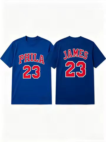 2026 New James Philadelphia 76ers Cotton T-shirt Philadelphia Fans Apparel Same Style James Sports C