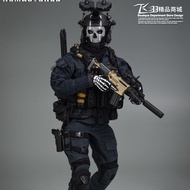 Ghostly 1/6 Scale Action Figure Easy Simple ES GA1010S Bravo ของเล่นสะสมรุ่น สีดำ ปรับแต่งการเคลื่อน