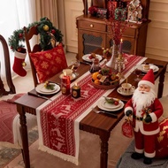 Christmas Table Runner Christmas Runner with Classic Christmas Elements Seasonal Winter Holiday for 