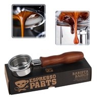 1PC Bottomless Filter Portafilter （La Marzocco） Wooden Espresso Coffee Tools無底斜耳手柄咖啡機手柄酸枝木手柄58mm雙耳手柄