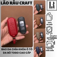 Mazda car key case (CX5, CX8, CX30, CX3, Mazda 2 3 6...) 3 buttons genuine Togo cowhide car key cove