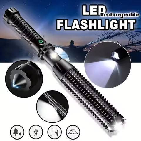 Baseball Bat LED Self-defense Flashlight telescopic Zoom Super Bright Self Defense Mace Light Tactic