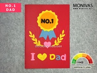 Number One Dad Greeting Card DIY Fathers Day Handmade Gift