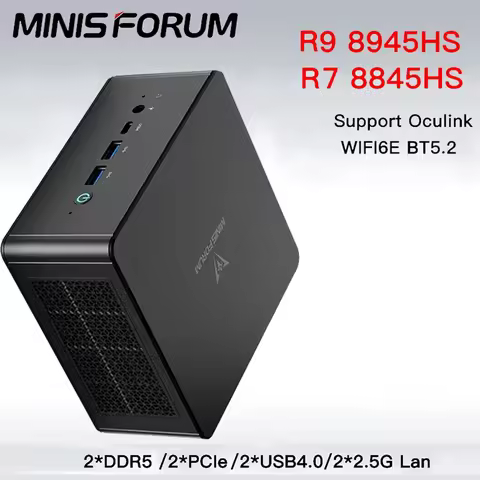 MINISFORUM UM890 Pro AMD Ryzen 9 8945HS/UM880 Pro Ryzen 7 8845HS Mini PC 2*DDR5 2*PCIe SSD 2*2.5G Oc
