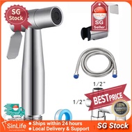 [SG Stock]Stainless Steel Bidet Spray Set Toilet Hand Sprayer Hose Kit With Holder Hanging Suc304 Bathroom Shower