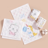 Seednery Baby Handkerchief Cartoon face towel Bib 30x30 6layers Cute cotton handkerchief