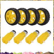 4PCS DC Electric Motor + Plastic TT Motor Tire Wheel Dual Shaft Gear Motor TT   for  Smart Car