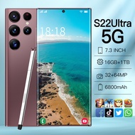 【CAN COD+READY】Original phone S22 Ultra 5G S22Ultra 5G 7.3 Inch HD full screen hp 16G RAM 1TB ROM 32