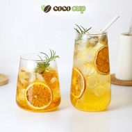 Heat Resistant Glass Cup 450ml/550ml - Fruit Tea, Smoothie Cup - Restaurant, Cafe Decorative Cup - C
