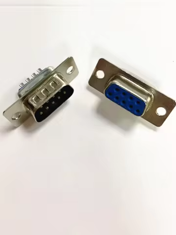 10PCS/LOT New RS232 Serial Port Connector DB9 Male and Female Socket/Plug Connector 9Pin Copper RS23