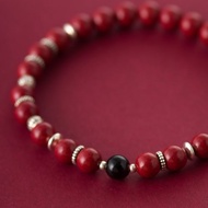 紫金砂硃砂6mm925泰銀配件單圈手鍊化太歲 新年禮物