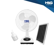 HAG® T9 Solar Music Fan (3 Speed, Solar Panel Included, Bluetooth Speaker, Night Light) (1 YEAR WARR
