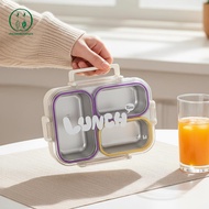 [Chicnest] Leak Proof 3partment Stainless Steel Lunch Box Portable Reusable Food Container for Schoo