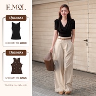 E.MOL office khaki elastic pants