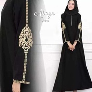 Terbatass Abaya Gamis Jubah Hitam Turkey Bordir Dress Wanita Muslim