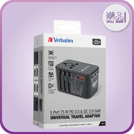 威寶 - 5 Ports 75W PD 3.0 & QC 3.0 GaN 通用旅行轉插 黑色 - 66919 [香港行貨]