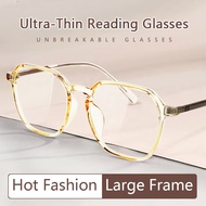 Oversized Blue Light Blocking Reading Glasses Ultra-Thin Hard Coated Lens CR39,Lightweight TR90 Fram