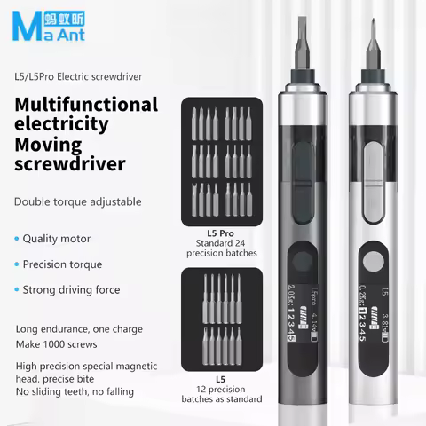 MaAnt L5/L5 Pro Torque Electric Screwdriver Wrench With Strong Magnetic Adsorption Bits For Mobile P