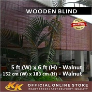 KK - Wooden Outdoor Blinds 5'(W) x 6'(H) ( Walnut ) 100% Kayu Meranti ( Ready Stock )