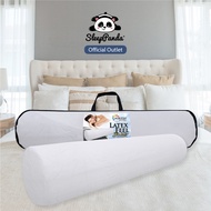 LuxeHug Latex Feel Bolster  | White Borderless Hotel Bolster | Homestay Bolster | Hospital Bolster |