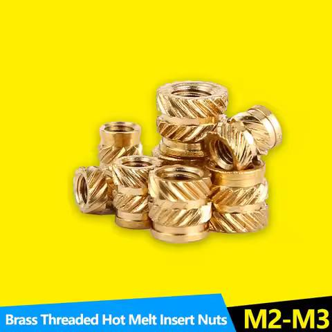 100PCS Heat Set Insert Nuts Embed Parts Female Thread Brass Knurled Inserts Nut Pressed Fit into Hol