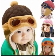Pilot beanie/plane children's beanie/Pilot children's beanie/Glasses children's beanie/Funny childre