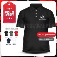 Baju Dry Fit AX ARM@N| EXCH@NGE Microfiber Polo T Shirt Sulam Casual Unisex T-Shirt Tee Shirt Jersey